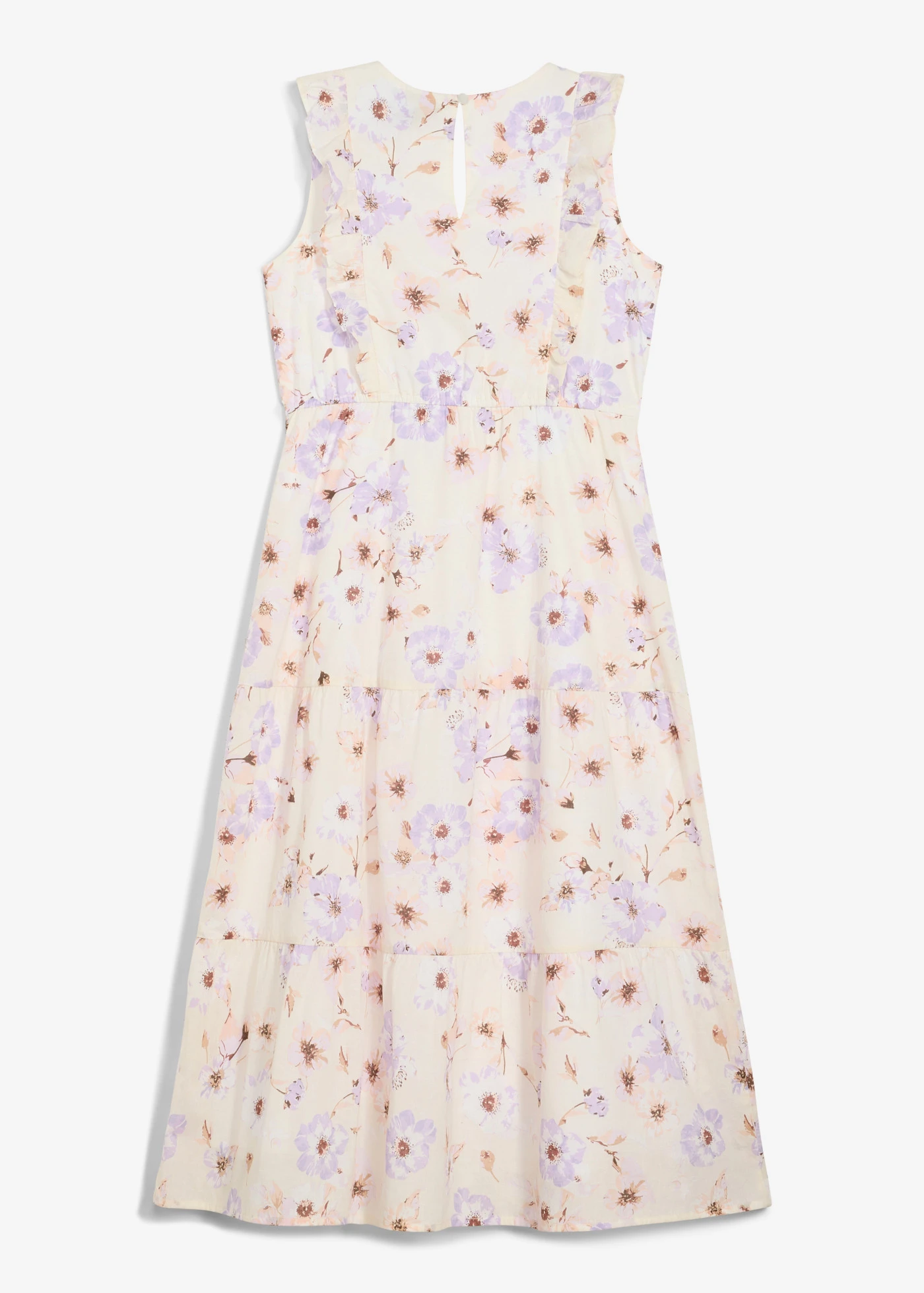 Maxi jurk van puur katoen • ecru-zacht lila gebloemd • bonprix online shop
