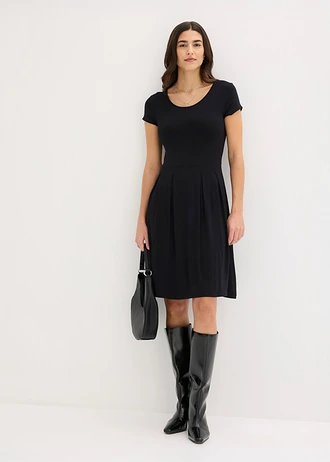 Robe en jersey viscose, Couleur: noir