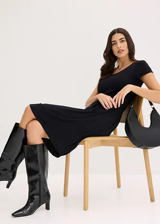 Jersey jurk in een viscosemix • zwart • bonprix online shop