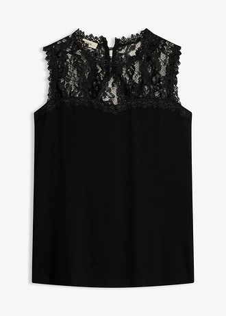 Top in een zachte viscosemix • zwart • bonprix online shop