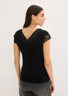 T-shirt doux en viscose extensible • noir • Boutique bonprix