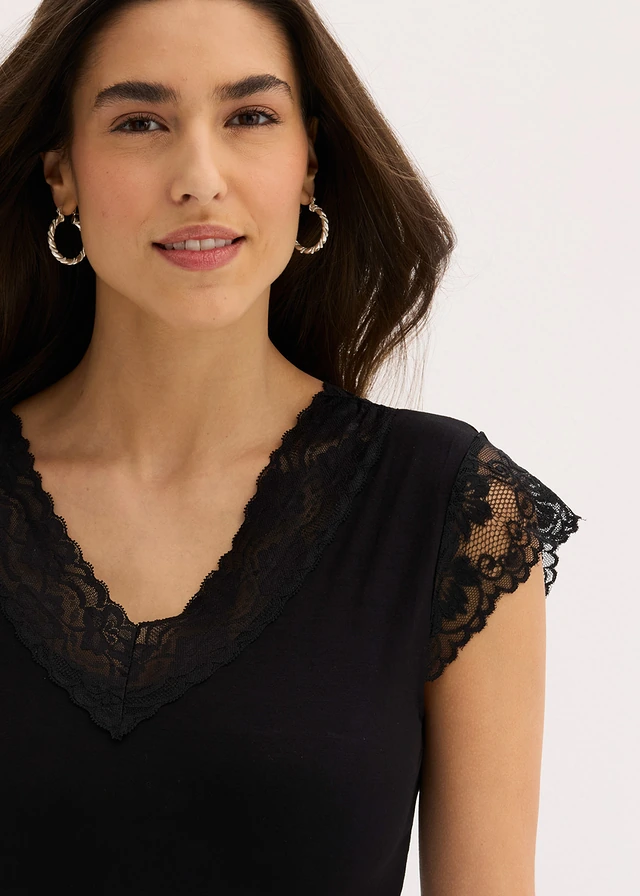 T-shirt doux en viscose extensible • noir • product-page.page-title-suffix