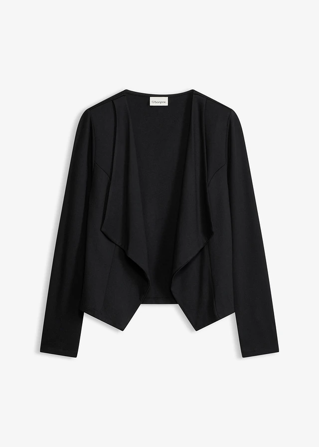 Jersey blazer in een viscosemix, Kleur: zwart