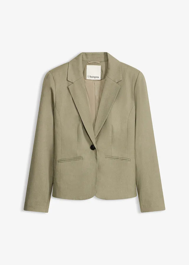 Blazer met paspelzakken, korte maten • olijfgroen • bonprix online shop