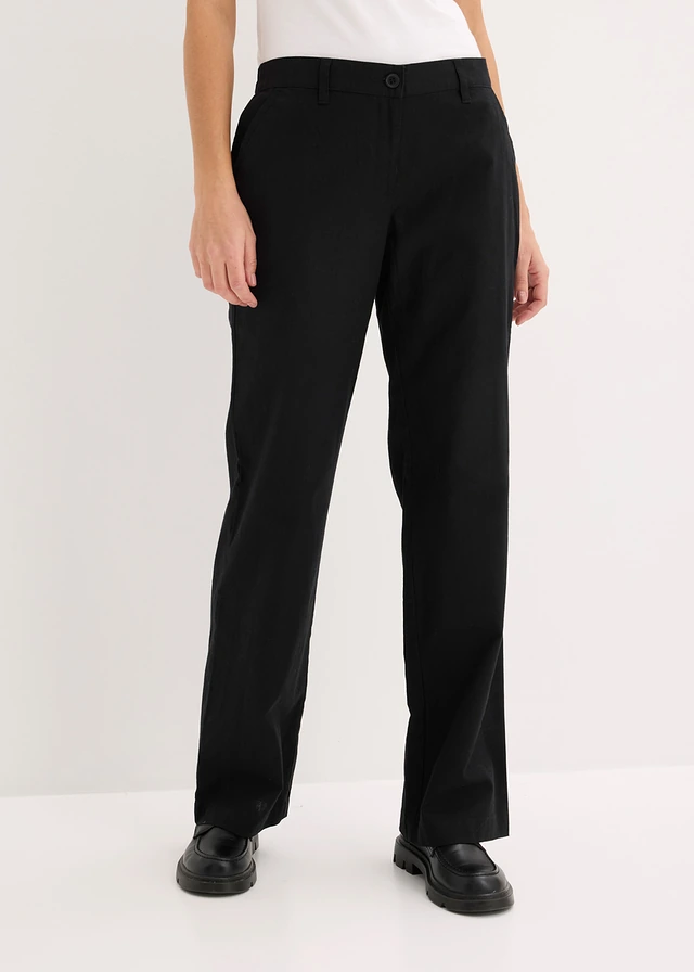 Geweven broek van linnen-katoenmix • zwart • product-page.page-title-suffix