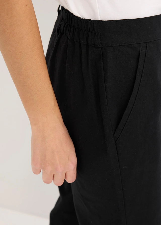Geweven broek van linnen-katoenmix • zwart • product-page.page-title-suffix