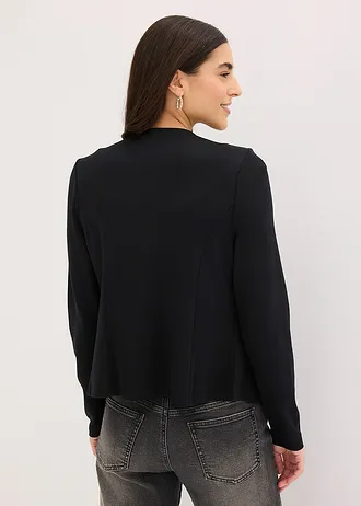 Jersey blazer in een viscosemix, Kleur: zwart
