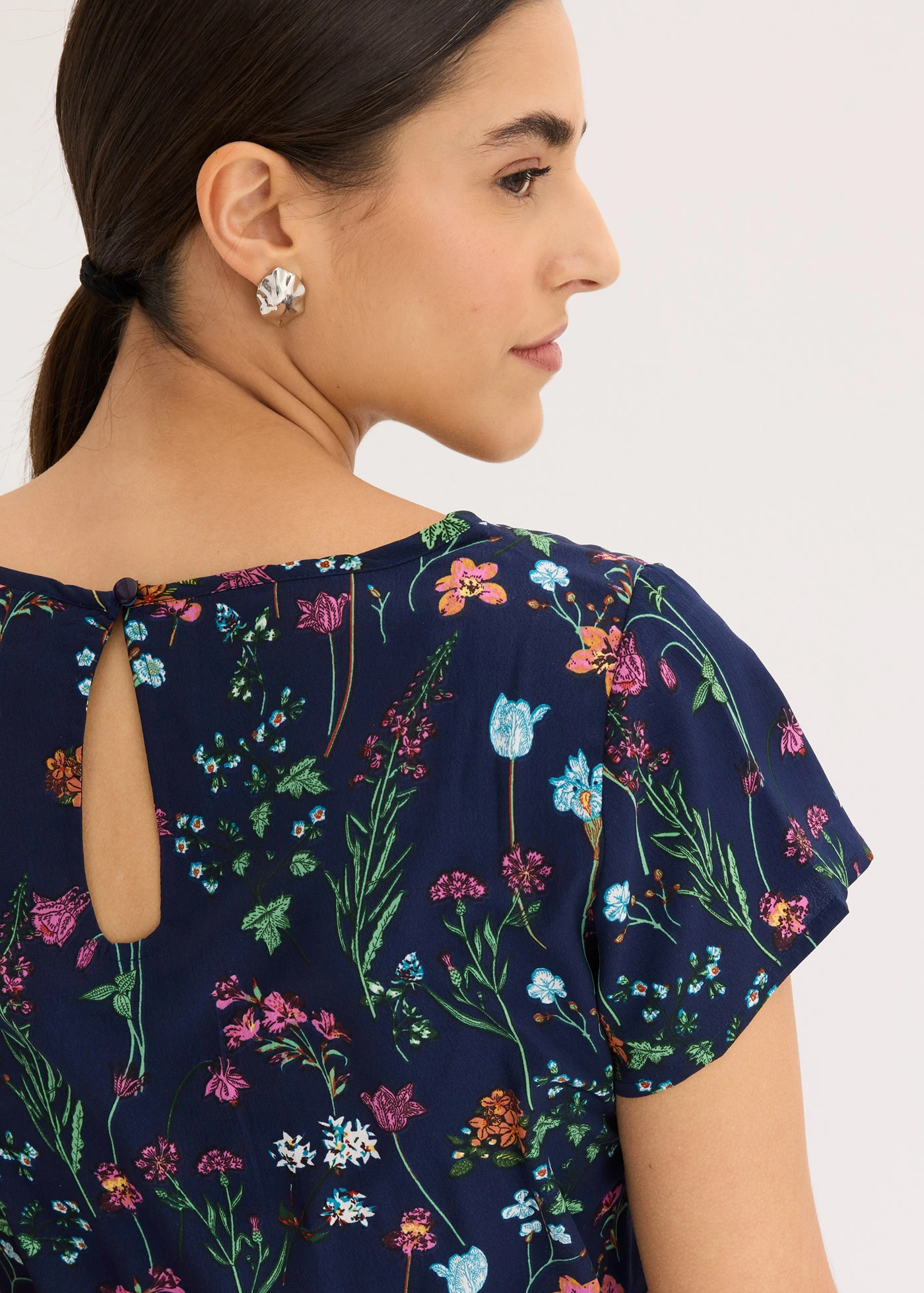 Blouseshirt • middernachtblauw gebloemd • bonprix online shop