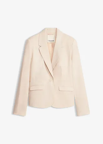 Korte blazer met klepzakken • kiezelbeige • bonprix online shop