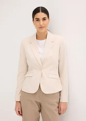 Korte blazer met klepzakken • kiezelbeige • bonprix online shop