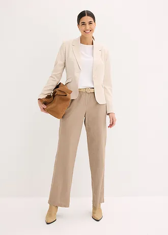 Korte blazer met klepzakken • kiezelbeige • bonprix online shop