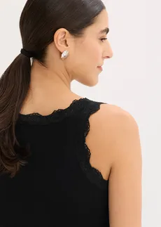 Lot de 2 tops doux en viscose extensible • noir-écru • Boutique bonprix