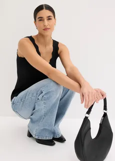 Top van zachte viscose-mix ( set van 2) • zwart+wolwit • bonprix online shop