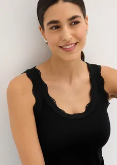 Top van zachte viscose-mix ( set van 2) • zwart+wolwit • bonprix online shop