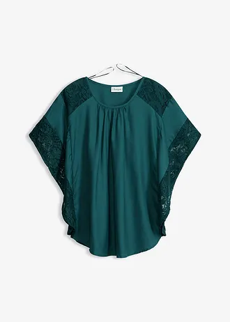 Blouse avec applications, Couleur: vert profond