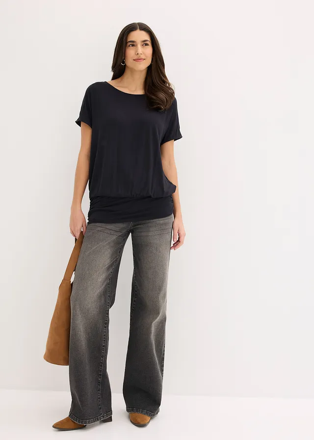T-shirt doux en viscose extensible bleu arctique