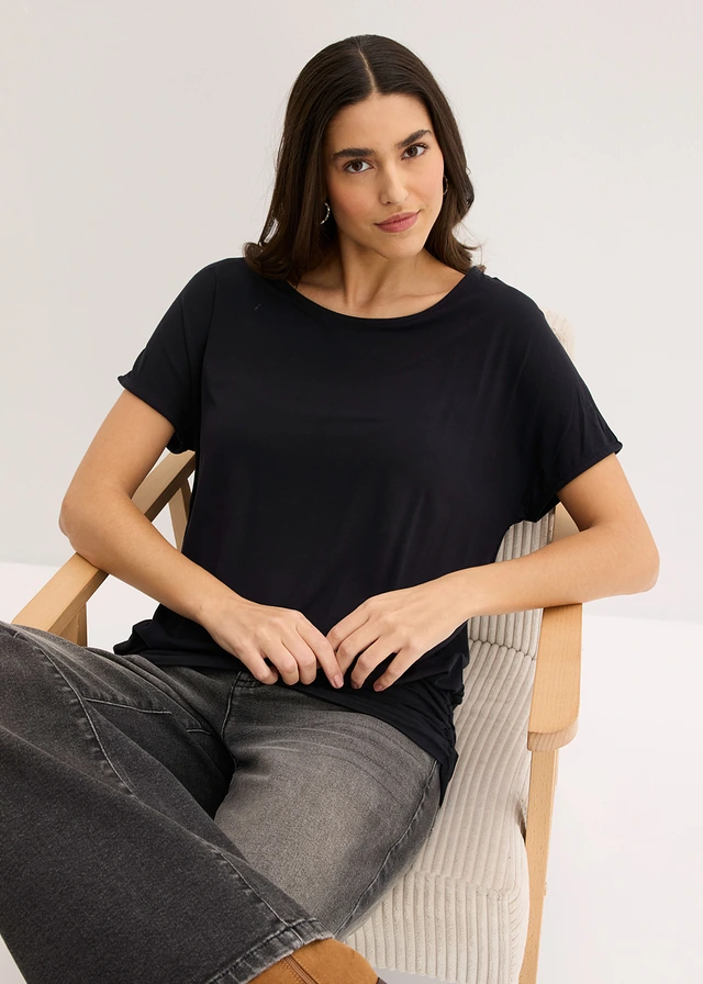 T-shirt doux en viscose extensible • noir • product-page.page-title-suffix