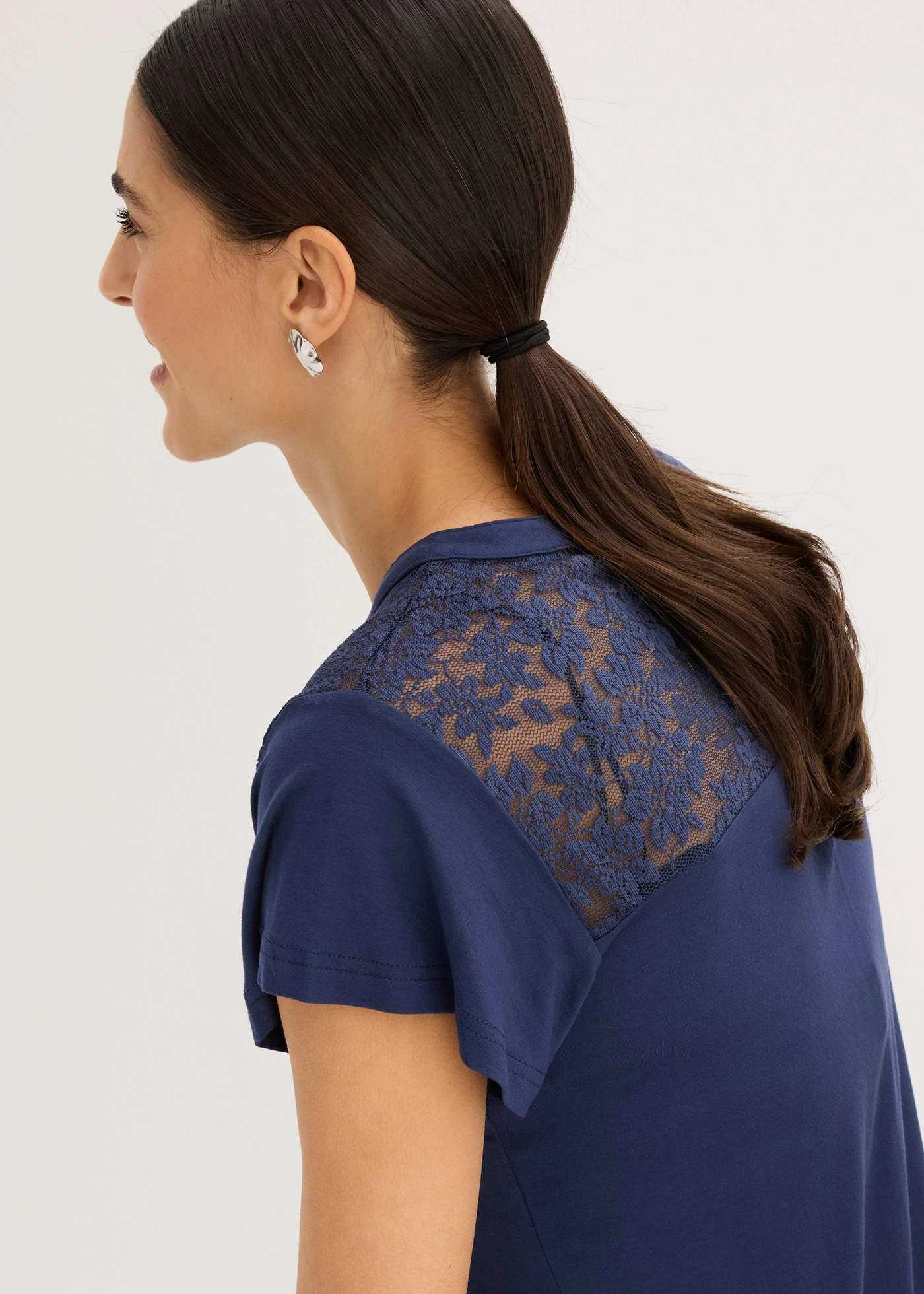 Henley shirt in een viscosemix • donkerblauw • bonprix online shop