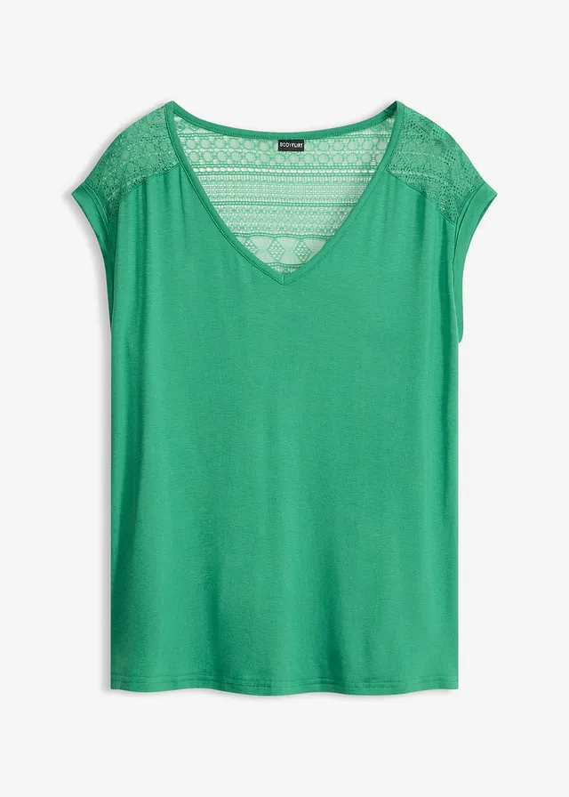 Shirt in een viscosemix • groen • bonprix online shop