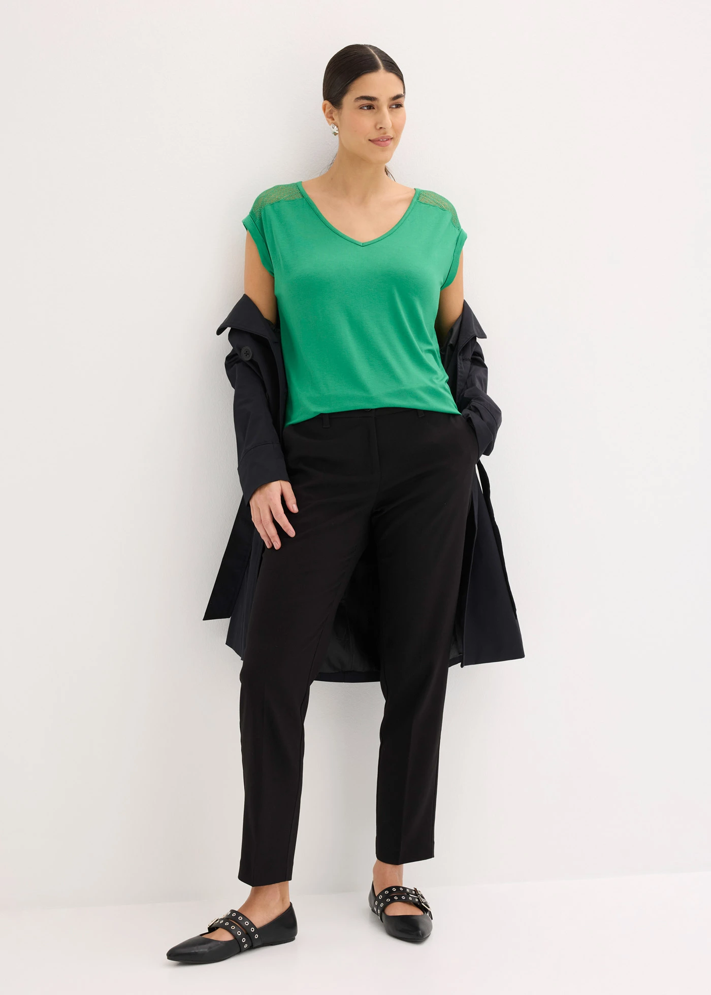 Shirt in een viscosemix • groen • bonprix online shop