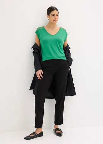 T-shirt doux en viscose extensible • vert • Boutique bonprix