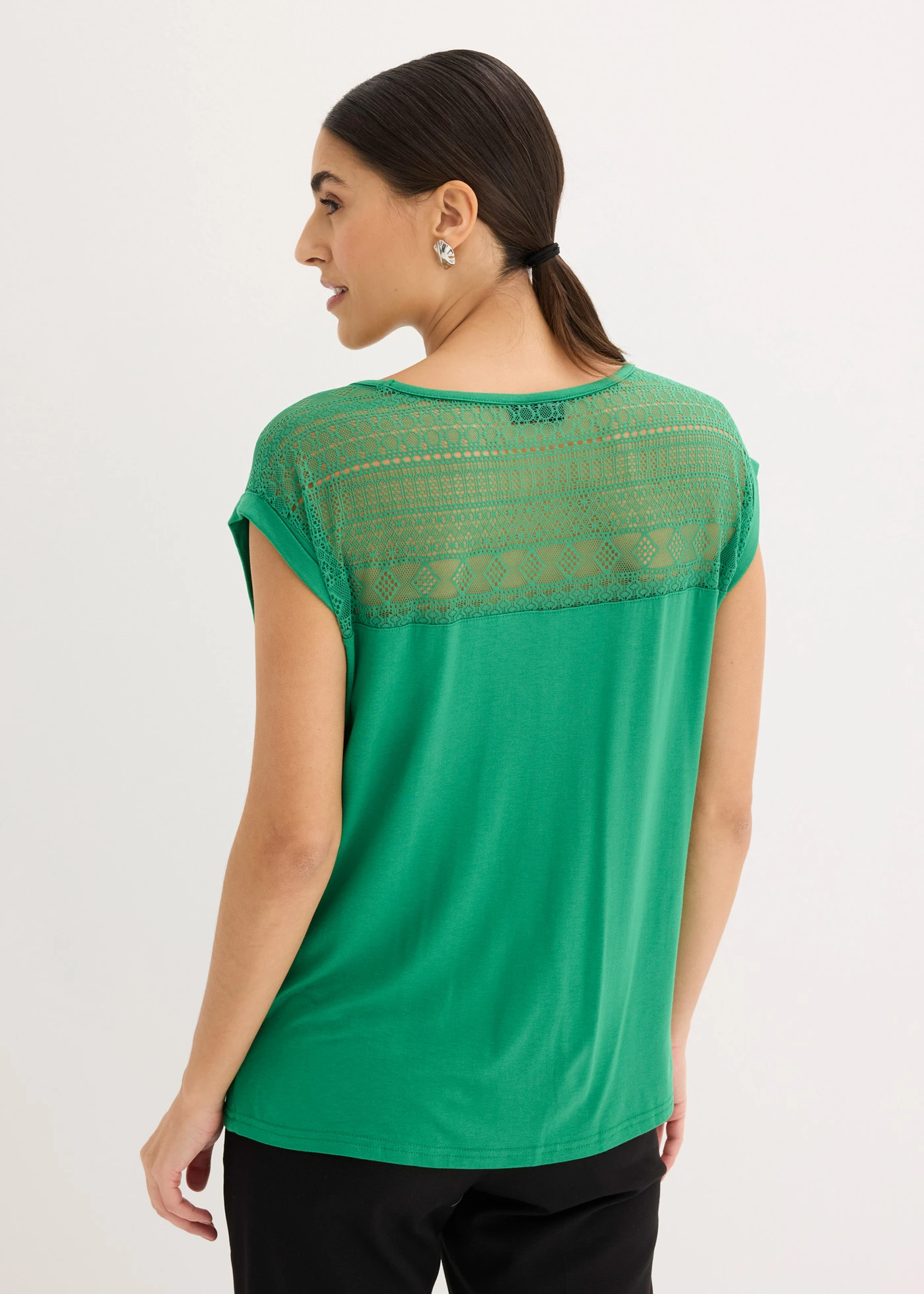 T-shirt doux en viscose extensible • vert • Boutique bonprix