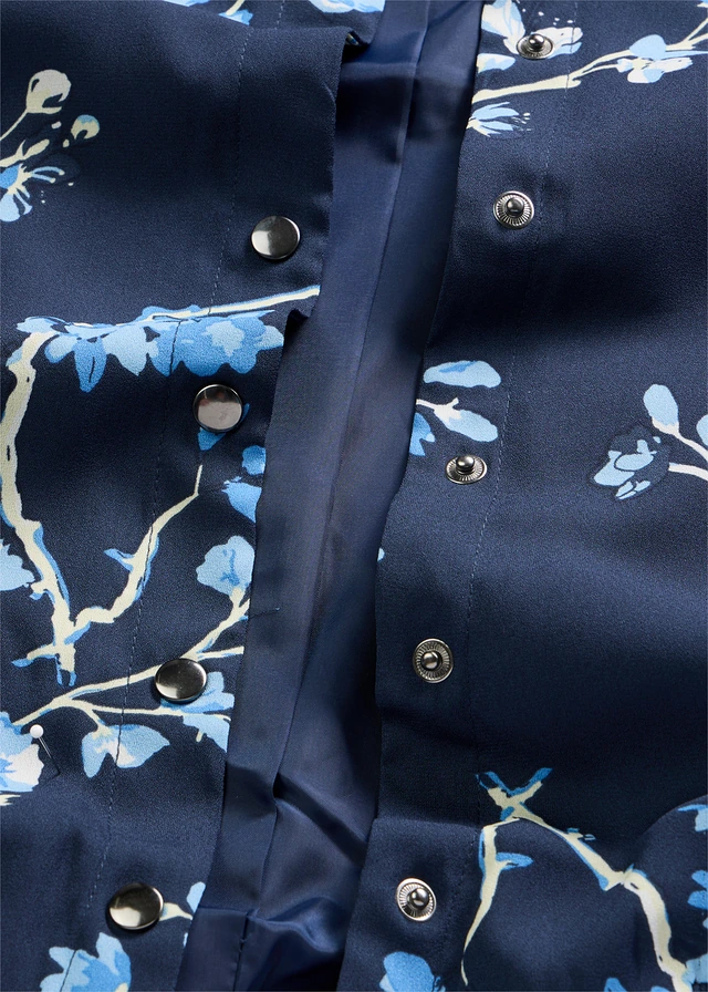 Korte bomber jack • donkerblauw/lichtblauw gebloemd • product-page.page-title-suffix