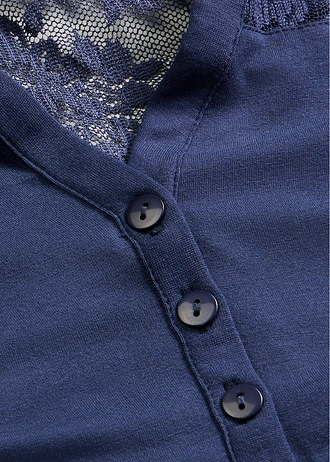 Bluză henley din amestec cu viscoză • bleumarin • magazin bonprix
