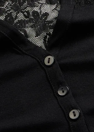 Henley póló viszkóz-keverékből • fekete • bonprix áruház