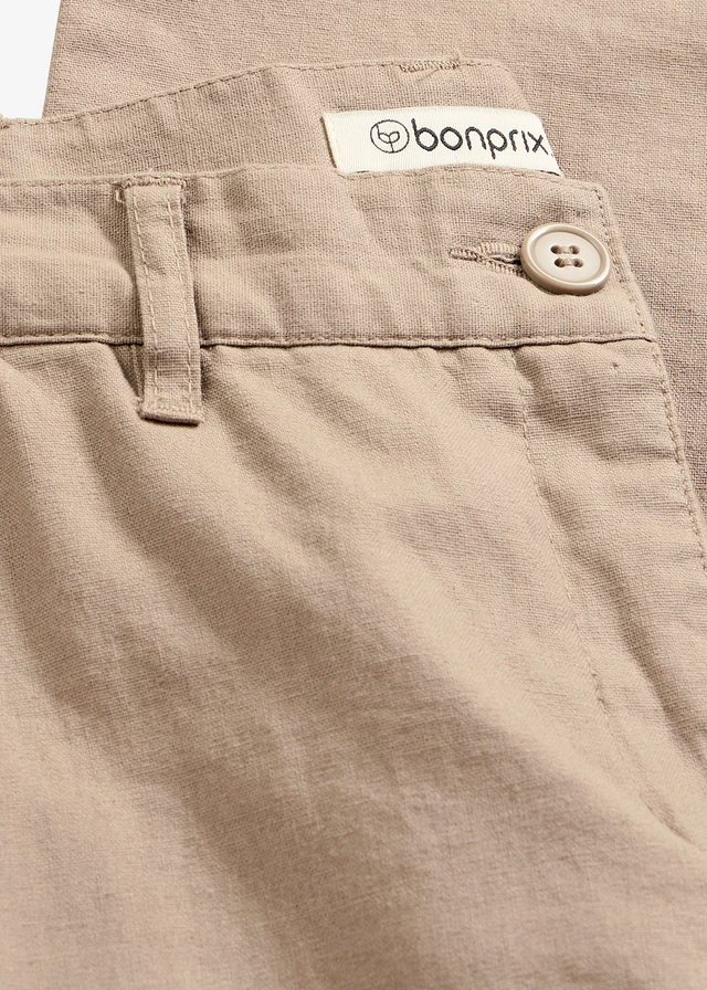 Pantalon tissé en lin et coton • taupe • product-page.page-title-suffix