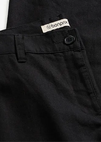 Geweven broek van linnen-katoenmix • zwart • bonprix online shop