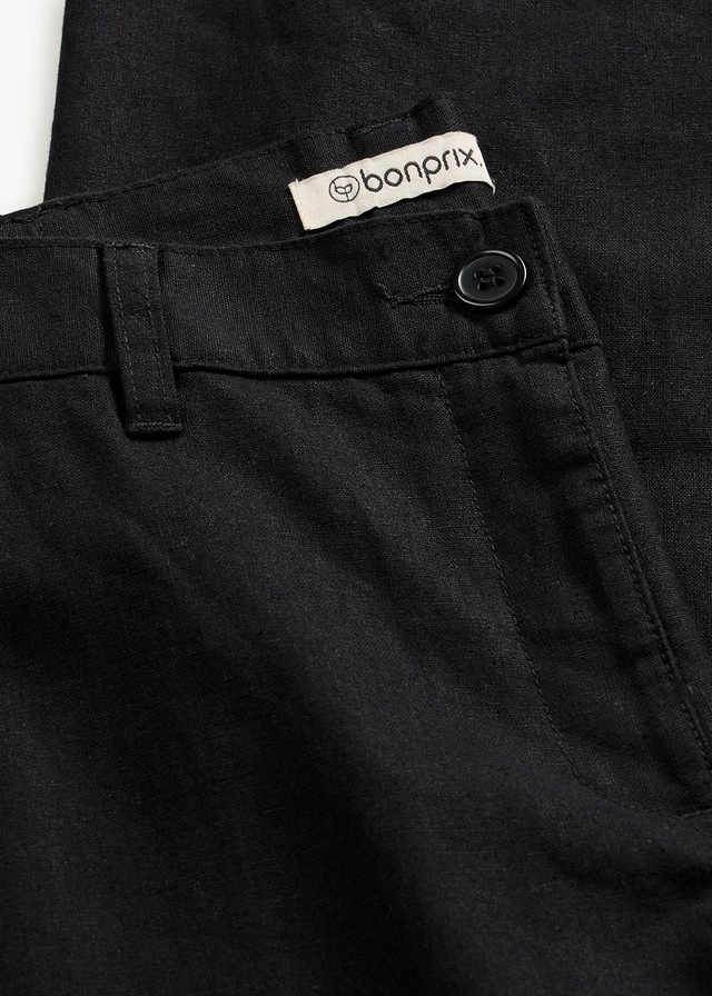 Pantalon tissé en lin et coton • noir • product-page.page-title-suffix