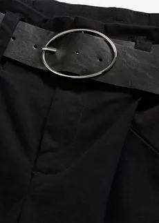 Bavlněné kalhoty se sklady u pasu • černá • bonprix obchod