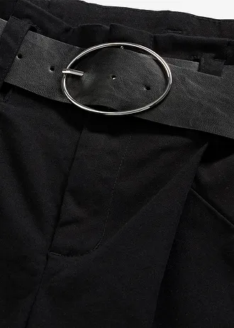 Pantalon à pinces en coton extensible • noir • Boutique bonprix