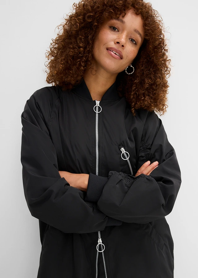 Manteau léger avec col en bord-côtes • noir • product-page.page-title-suffix