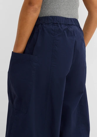 Pantalon ballon en coton extensible • bleu foncé • Boutique bonprix
