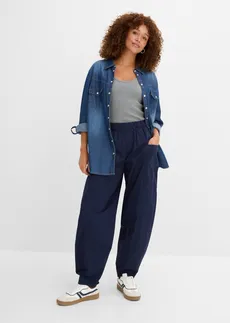 Pantalon en twill de coton extensible • bleu foncé • Boutique bonprix