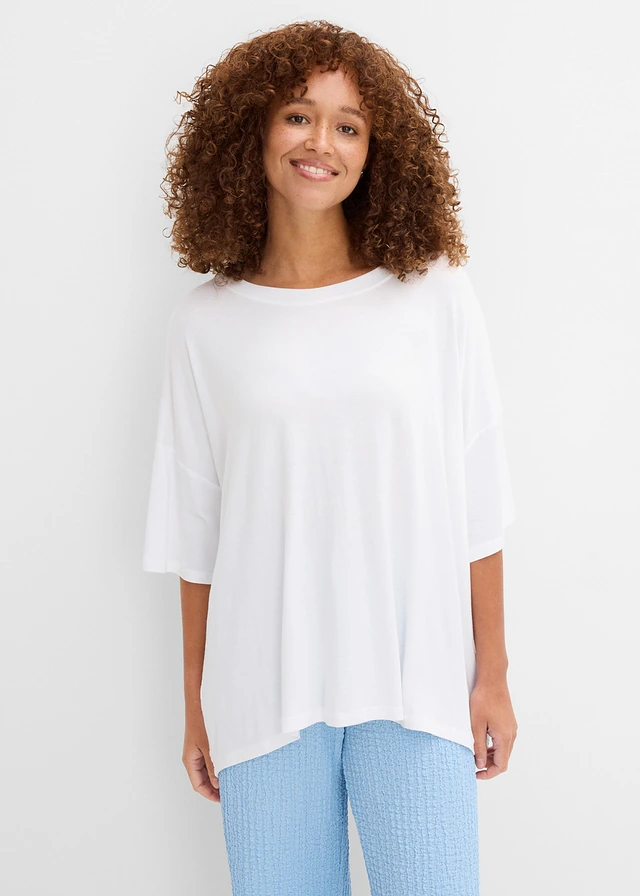 Oversized shirt van soepele vicose • wit • product-page.page-title-suffix
