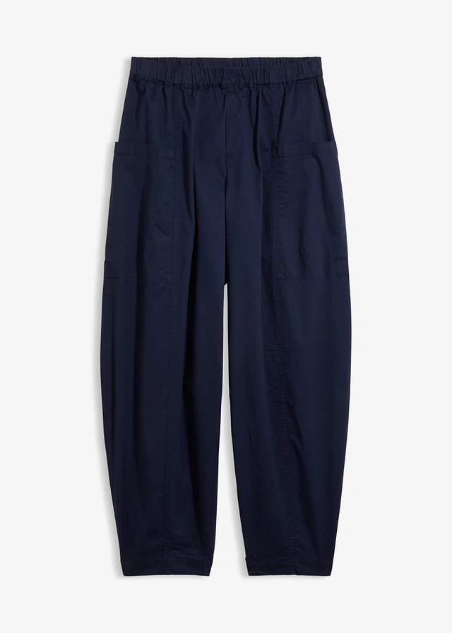 Pantalon ballon en coton extensible • bleu foncé • Boutique bonprix