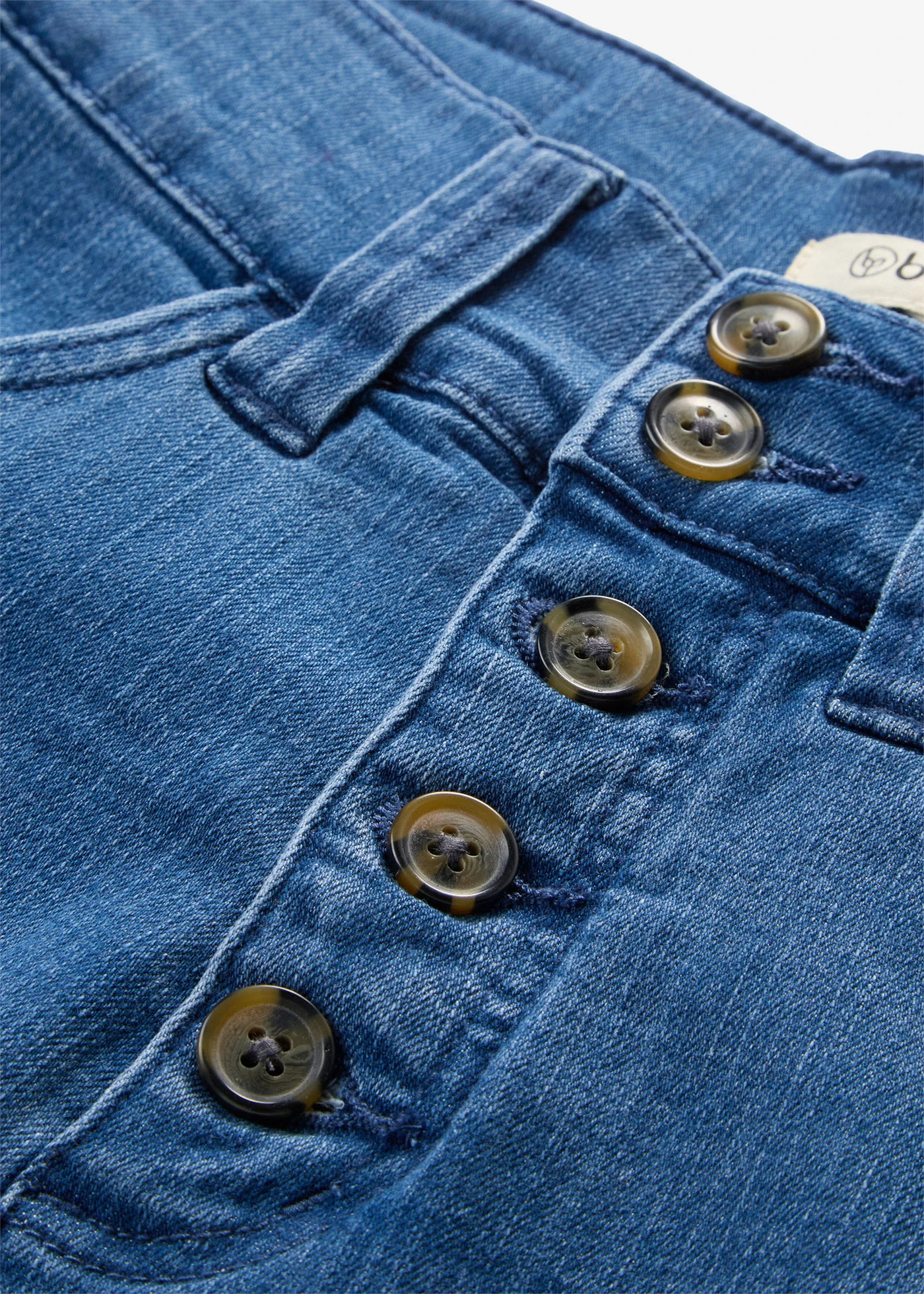 Jeansy ze stretchem, high waist, straight • niebieski denim "used" • sklep bonprix