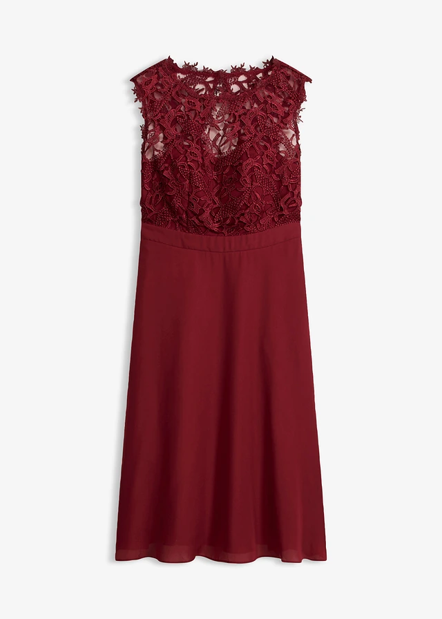 Robe courte à dentelle, Couleur: rouge rubis