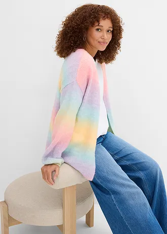 Grof gebreide trui van zachte wolmix • lichtblauw-roze-geel-paars • bonprix online shop