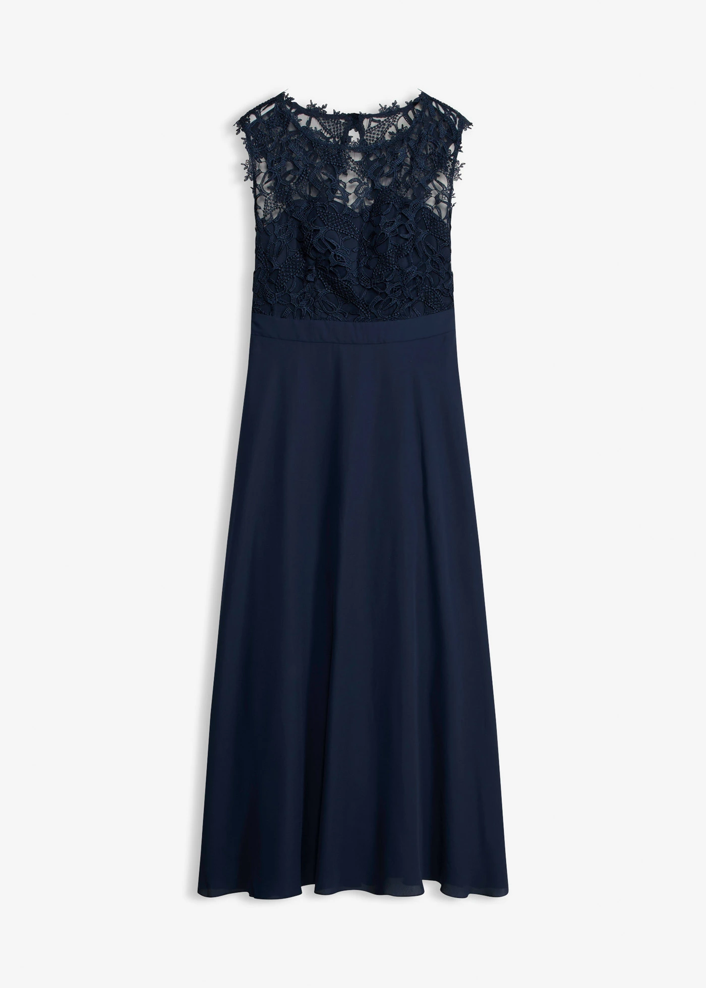 Maxi jurk met kant • donkerblauw • bonprix online shop