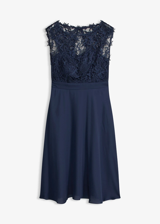 Robe courte à dentelle, Couleur: bleu foncé
