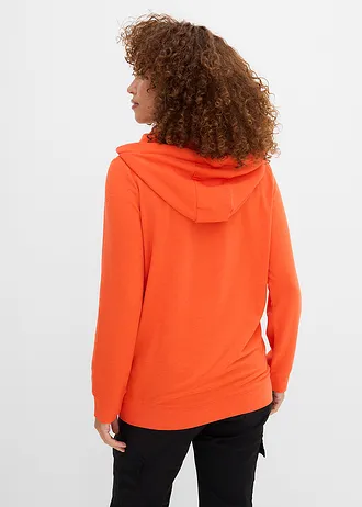 Hoodie van een zachte viscosemix, Kleur: bloedsinaasappel