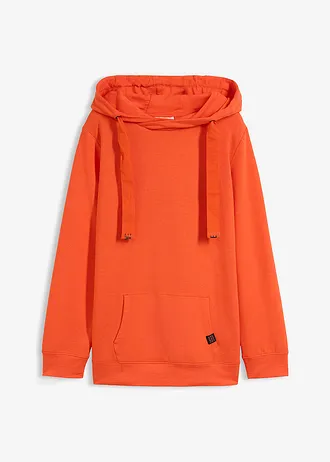 Bluza z kapturem, z miękkiego materiału z wiskozą • czerwona pomarańcza • sklep bonprix