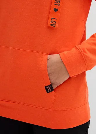 Bluza z kapturem, z miękkiego materiału z wiskozą • czerwona pomarańcza • sklep bonprix