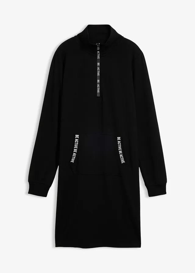 Zachte sweatjurk • zwart met print • bonprix online shop