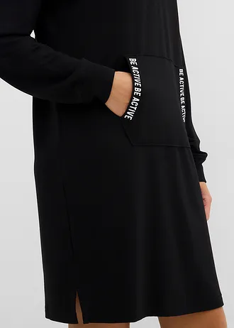 Zachte sweatjurk • zwart met print • bonprix online shop