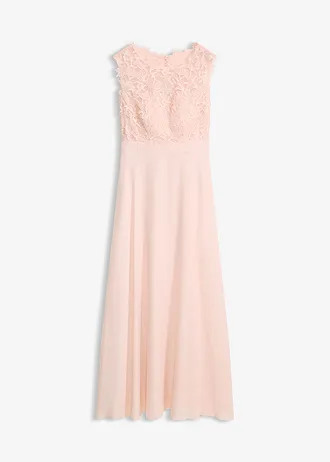 Maxi jurk met kant • parelroze • bonprix online shop